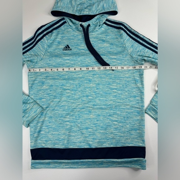 Adidas Climacool 3 Stripe Heathered Hoodie Kids Unisex Large - Picture 5 of 10